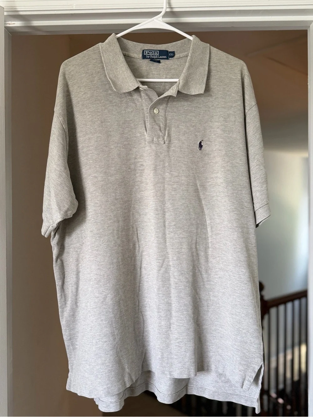 Vintage Polo Ralph Lauren Gray Polo Shirt XXL Pony Logo 100% Cotton